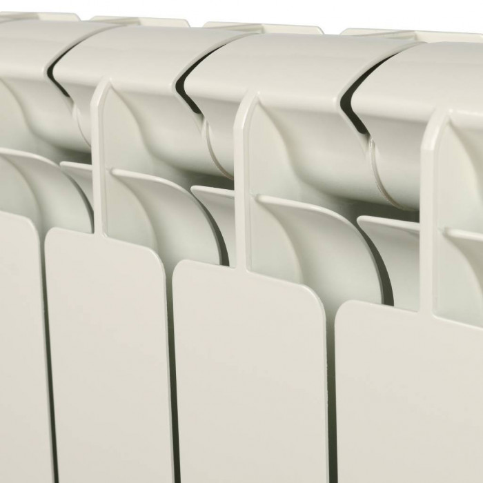 Алюминиевый радиатор STOUT Bravo 500, 10 секций, боковое подключение, белый