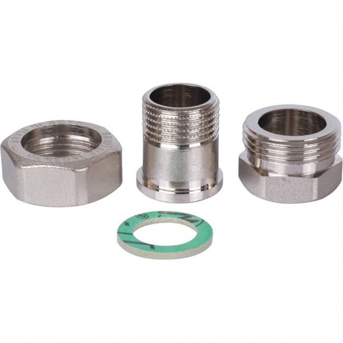 STOUT Разъемное соединение американка ВН, никелированное, уплотнение под гайкой по плоскости, 1/2”