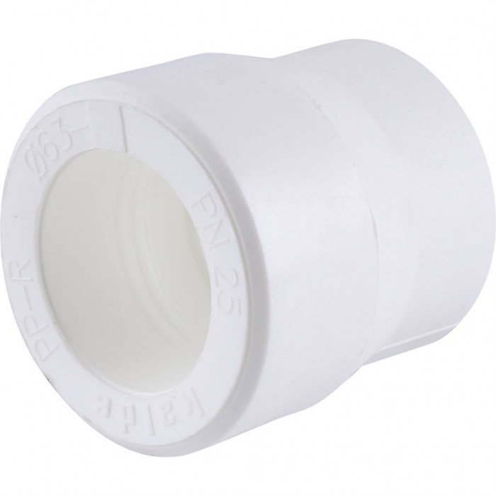 Муфта переходная Kalde 63x40 для полипропиленовых труб под сварку (цвет белый)