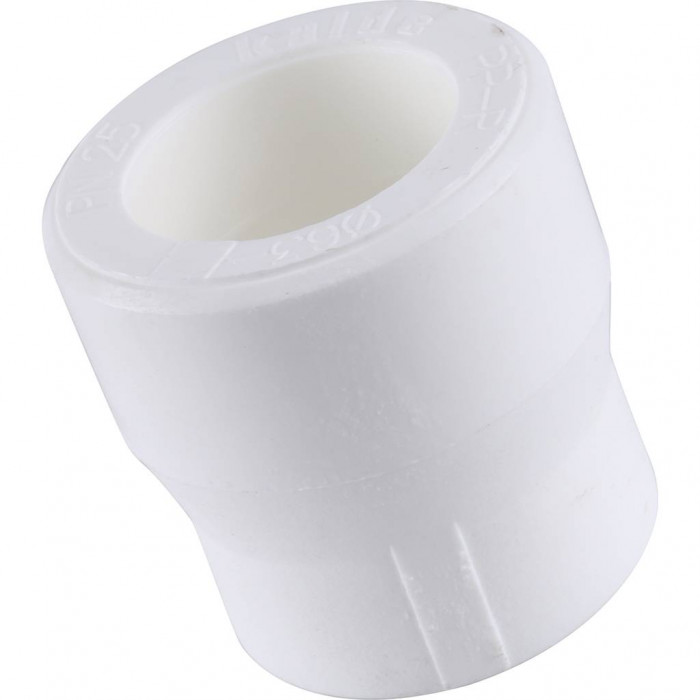 Муфта переходная Kalde 63x40 для полипропиленовых труб под сварку (цвет белый)