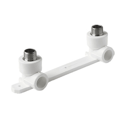 Угольник Pro Aqua d=25-1/2 PP-R двойной с креплением комбинированный НР Белый