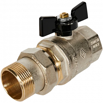 Кран шаровой BUGATTI Oregon с полусгоном (ручка-бабочка) внут-наруж резьба 1 1/4