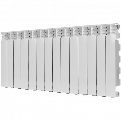 Алюминиевый радиатор STOUT GAMMA 500, 14 секций, боковое подключение, белый