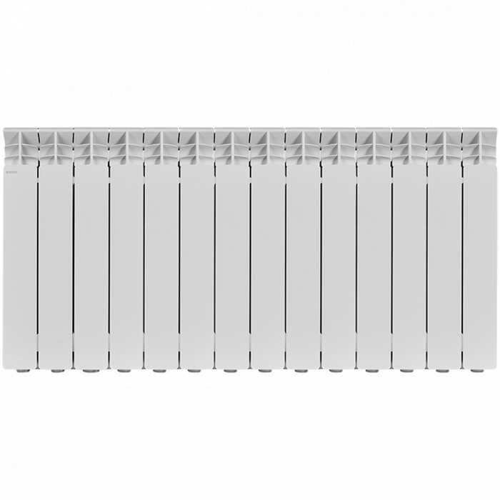 Алюминиевый радиатор STOUT GAMMA 500, 14 секций, боковое подключение, белый