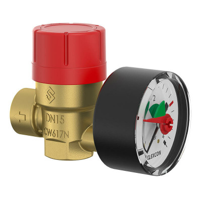 Flamco Предохранительный клапан с манометром'Prescomano 1/2 x 1/2 - 3bar