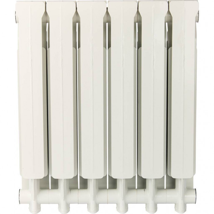 Алюминиевый радиатор Global ISEO 500 500, 6 секций, боковое подключение, белый