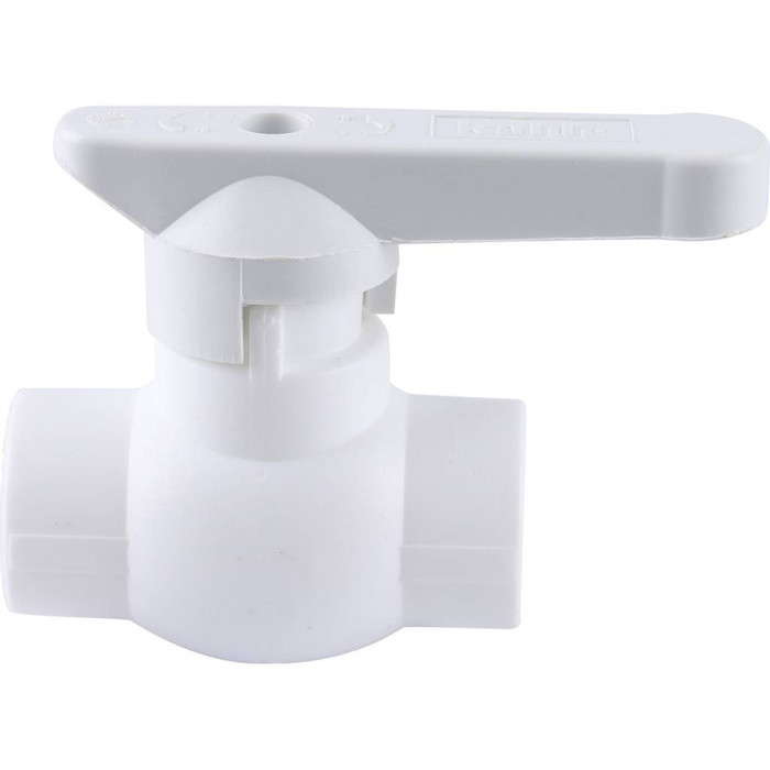 Kalde d=20 Кран шаровой для полипропиленовых труб под сварку (цвет белый)