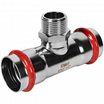ROMMER RSS-0016-000421 ROMMER Тройник-переходник-НР, 42х1, из нержавеющей стали прессовой