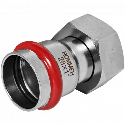 ROMMER RSS-0026-000281 ROMMER Переходник с накидной гайкой-ВР, 28х1, из нержавеющей стали прессовой