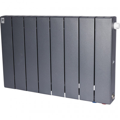 Биметаллический радиатор RIFAR SUPReMO VENTIL 350, 8 секций, нижнее правое подключение, черный