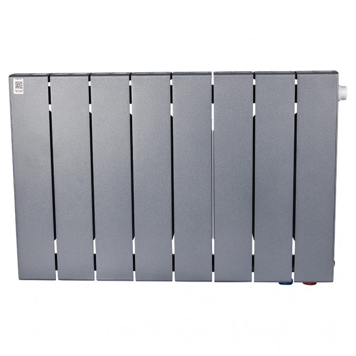 Биметаллический радиатор RIFAR SUPReMO VENTIL 350, 8 секций, нижнее правое подключение, черный