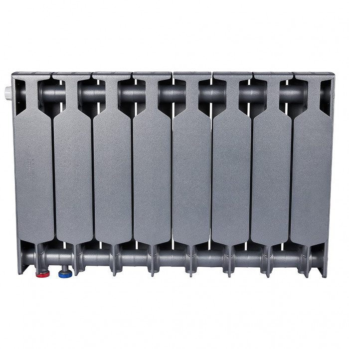 Биметаллический радиатор RIFAR SUPReMO VENTIL 350, 8 секций, нижнее правое подключение, черный