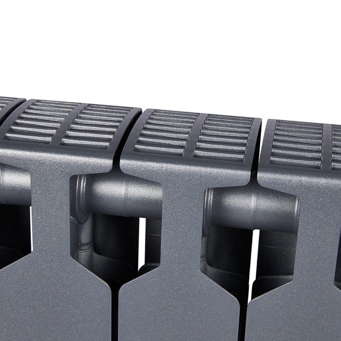 Биметаллический радиатор RIFAR SUPReMO VENTIL 350, 8 секций, нижнее правое подключение, черный