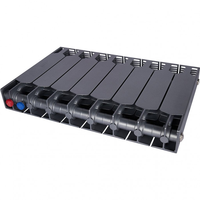 Биметаллический радиатор RIFAR SUPReMO VENTIL 350, 8 секций, нижнее правое подключение, черный