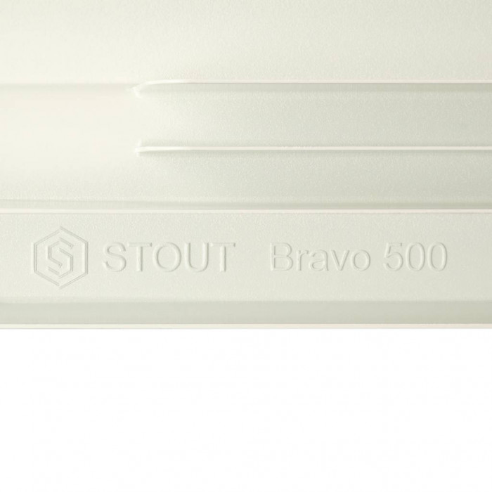 Алюминиевый радиатор STOUT Bravo 500, 14 секций, боковое подключение, белый
