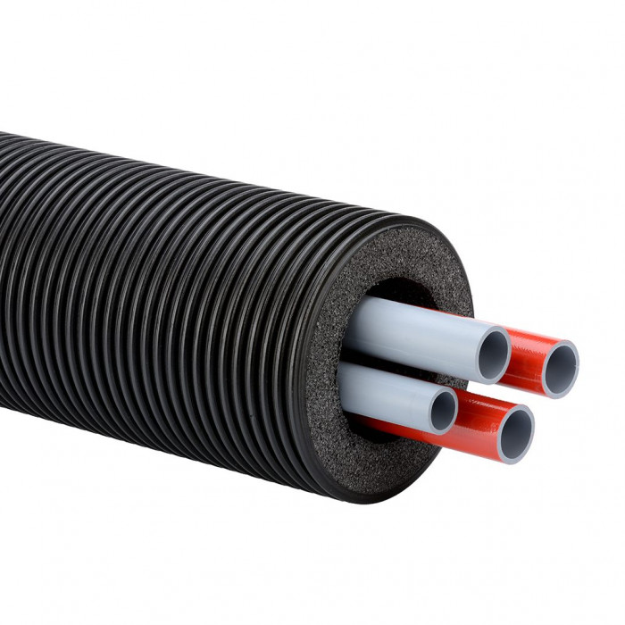 Теплоизолированная труба FLEXALEN 1000+ FV+R200H2/40A32A25_SNX (2x40x3,7+32x3,0+25x2,3/160, 6 bar, 95 град С) четырехтрубная