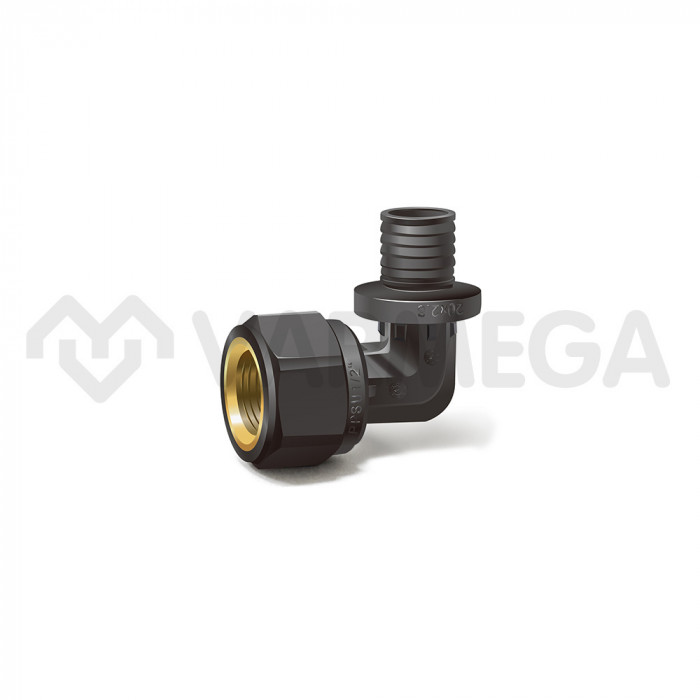 Угольник (угол) 90° с внутренней резьбой Varmega Slide-fit VM51503, 20х1/2", комбинированный, аксиальный