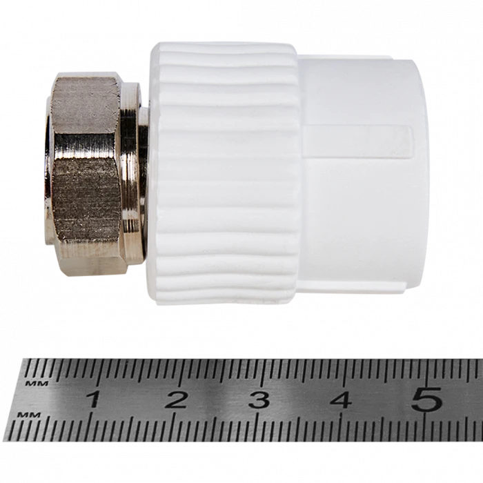 Муфта Pro Aqua d=20-1/2 PP-R с накидной гайкой Белая