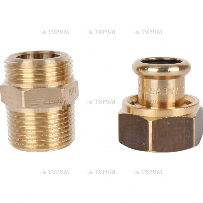 Sanha 8333G пресс-фитинг, бронза, сгон ВПр-НР с плоск.упл. 15x3/4 для медных труб прессовой