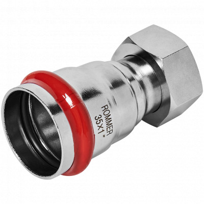 ROMMER RSS-0026-000351 ROMMER Переходник с накидной гайкой-ВР, 35х1, из нержавеющей стали прессовой