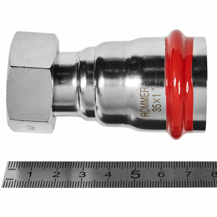 ROMMER RSS-0026-000351 ROMMER Переходник с накидной гайкой-ВР, 35х1, из нержавеющей стали прессовой