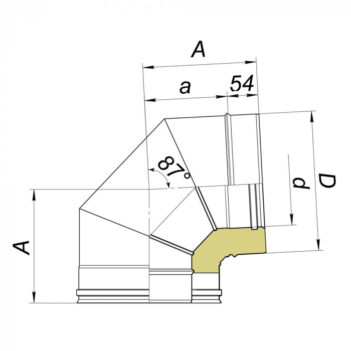 Отвод 87° D200/300, AISI 321/304 (Вулкан)