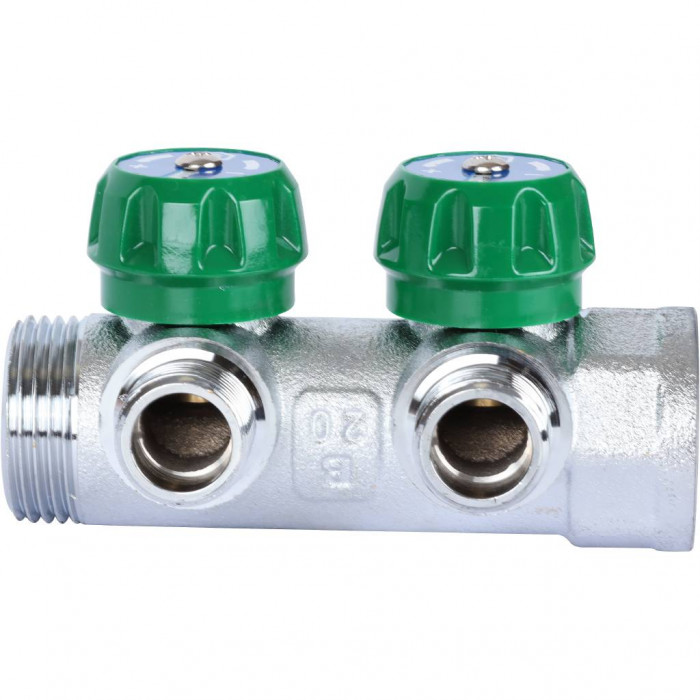 STOUT SMB-6849-011202 Коллектор регулирующий 1", 2 отвода 1/2" плоское уплотнение