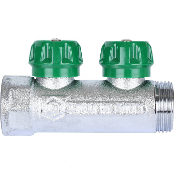 STOUT SMB-6849-011202 Коллектор регулирующий 1", 2 отвода 1/2" плоское уплотнение