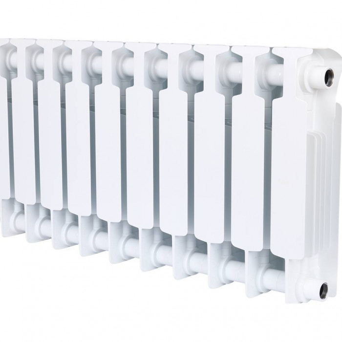 Биметаллический радиатор RIFAR MONOLIT 350, 10 секций, боковое подключение, белый