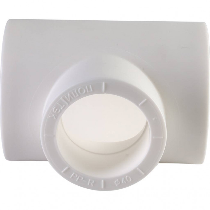 Политэк 50х40х50 Тройник переходной для полипропиленовых труб под сварку (цвет белый)