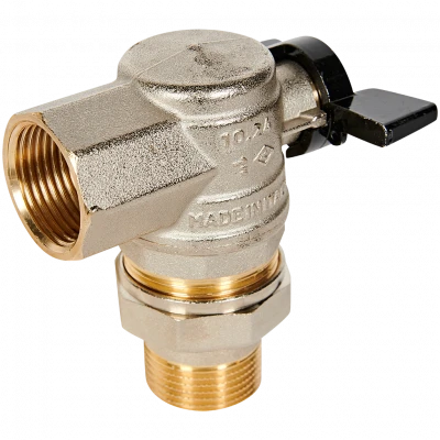 Кран шаровой BUGATTI Oregon угловой с полусгоном (ручка-бабочка) внут-наруж резьба 1