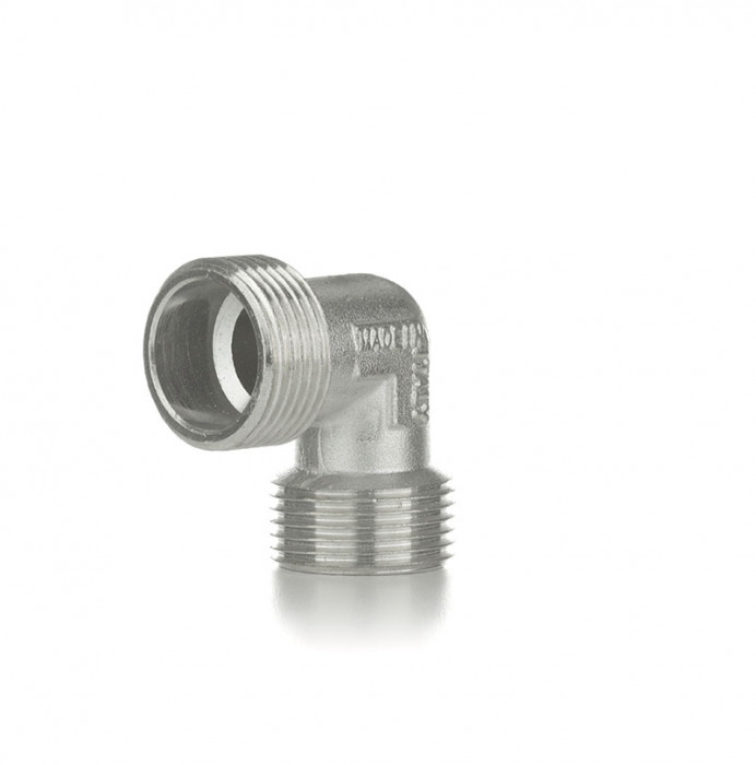 Угольник 90° равнопроходной, НН 1/2", TIN латунь