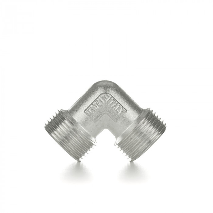 Угольник 90° равнопроходной, НН 1/2", TIN латунь