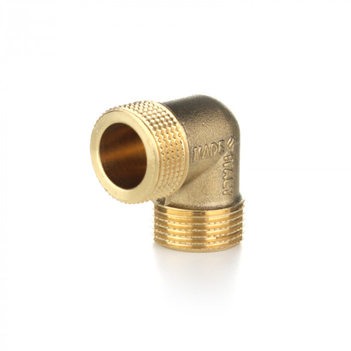 Угольник 90° равнопроходной, НН 1/2", латунь