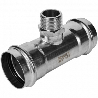 ROMMER RSS-0016-000541 ROMMER Тройник-переходник-НР, 54х1, из нержавеющей стали прессовой