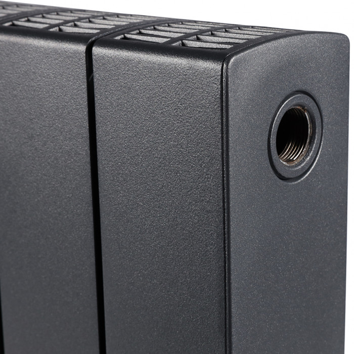 Биметаллический радиатор RIFAR SUPReMO 350, 12 секций, боковое подключение, черный