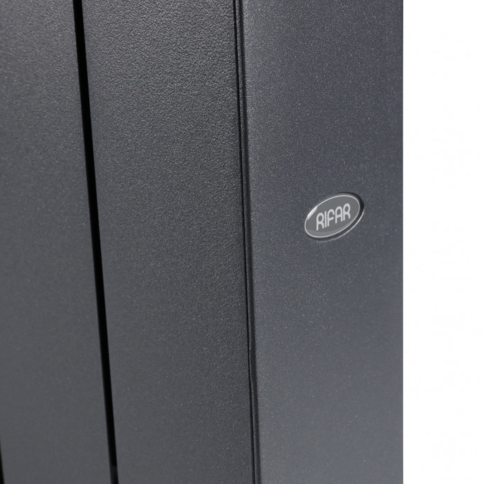 Биметаллический радиатор RIFAR SUPReMO 350, 12 секций, боковое подключение, черный