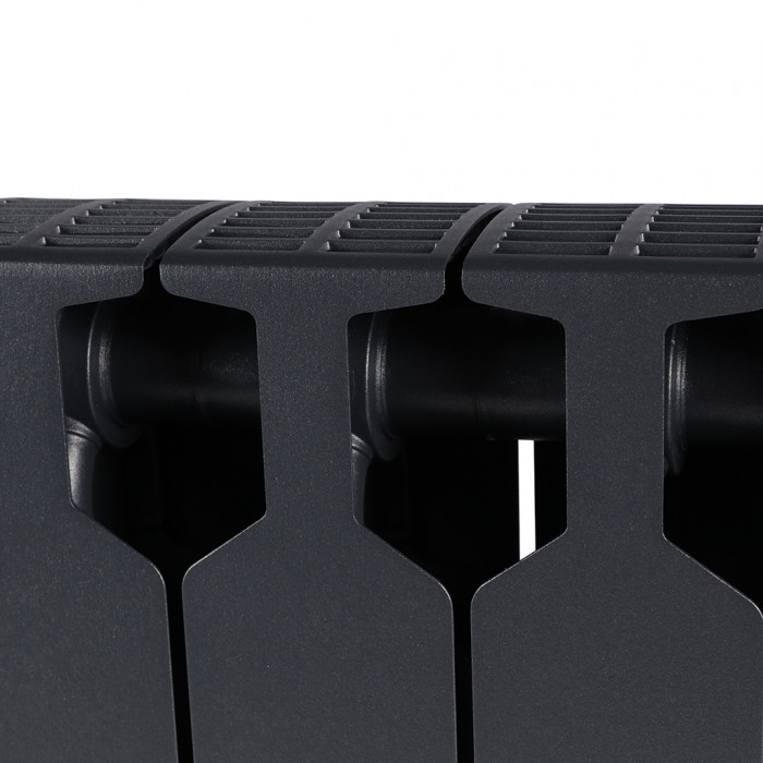 Биметаллический радиатор RIFAR SUPReMO 350, 12 секций, боковое подключение, черный