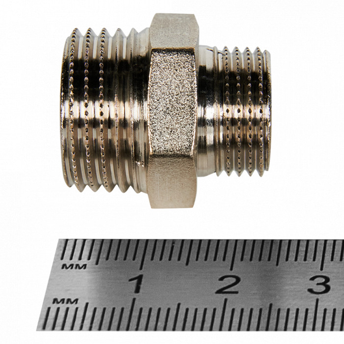 STOUT Ниппель НН переходной никелированный 1/2X3/8