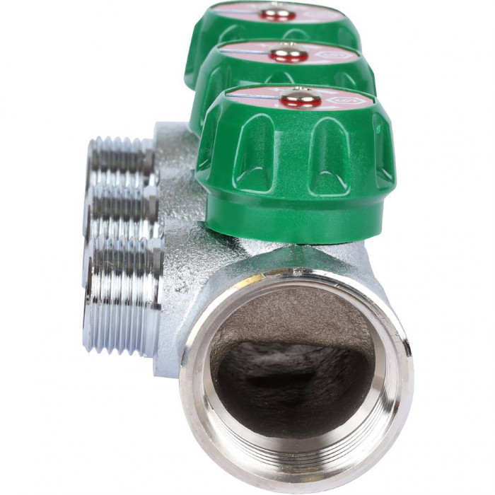 STOUT SMB-6849-011203 Коллектор регулирующий 1", 3 отвода 1/2" плоское уплотнение