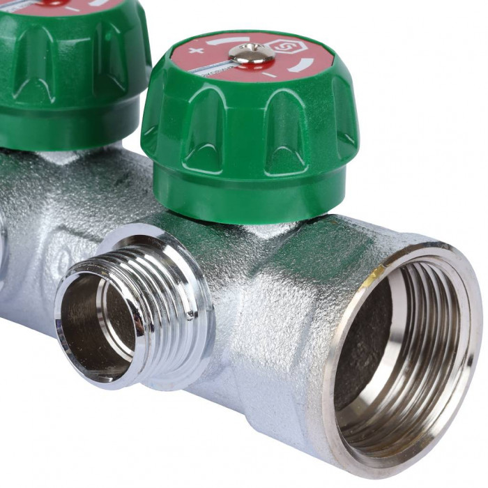 STOUT SMB-6849-011203 Коллектор регулирующий 1", 3 отвода 1/2" плоское уплотнение