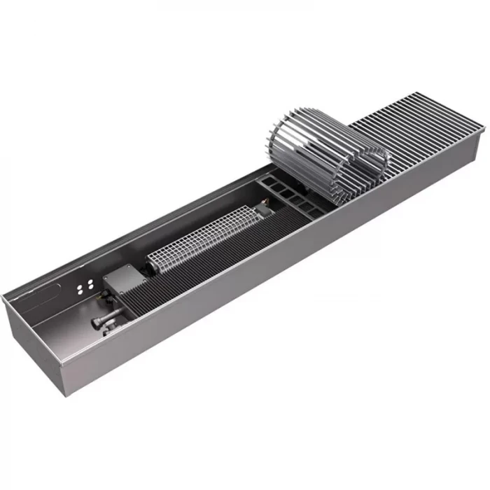 ROMMER RCQ-1000-1438280 ROMMER Конвектор внутрипольный RCQ 140.380.2800 220V без регулировки (Решётка роликовая, анодированный алюминий)