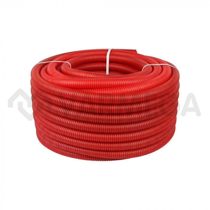 Труба гофрированная Varmega VM58104 ПНД 40 мм, красная (для труб 32 мм), бухта 30 м