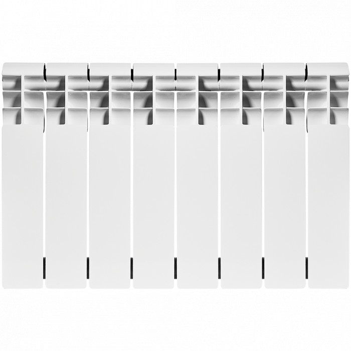 Биметаллический радиатор ROMMER Profi 350, 8 секций, боковое подключение, белый