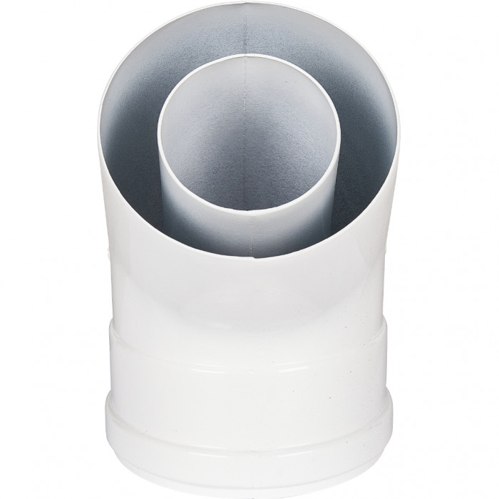ROMMER RCA-6010-000045 Отвод промежуточный раструбн. 45 гр. 60/100 (наружный диаметр мама/папа)