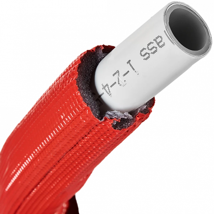 Труба металлопластиковая STOUT в теплоизоляции 26х3,0 (бухта 50 м) (красная)