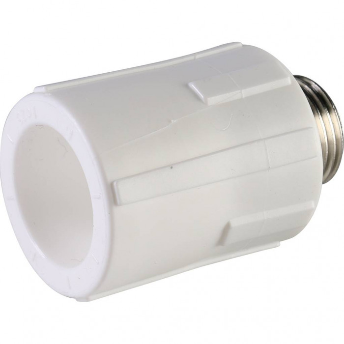 Политэк 25х1/2 Муфта комбинированная наруж. резьба для полипропиленовых труб под сварку (цвет белый)