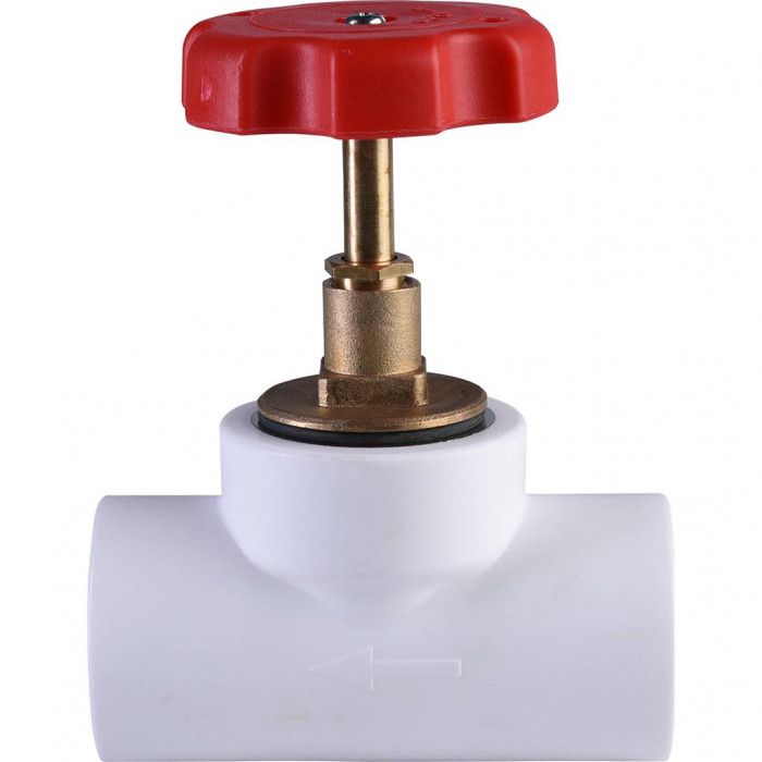 Вентиль Политэк d=32 для полипропиленовых труб под сварку (цвет белый)