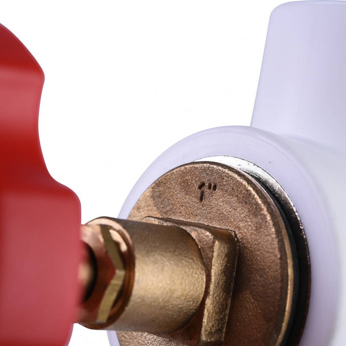 Вентиль Политэк d=32 для полипропиленовых труб под сварку (цвет белый)