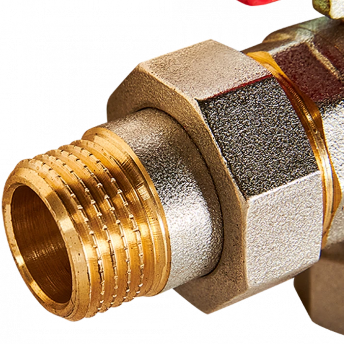 Кран шаровой угловой с американкой ROMMER ВР/НР, ручка бабочка 1/2